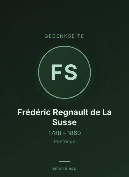 Gedenkportrait von Frédéric Regnault de La Susse