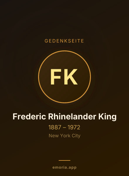 Gedenkportrait von Frederic Rhinelander King