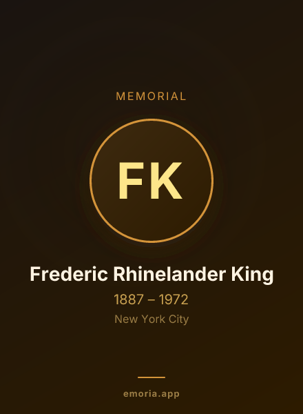 Memorial portrait of Frederic Rhinelander King