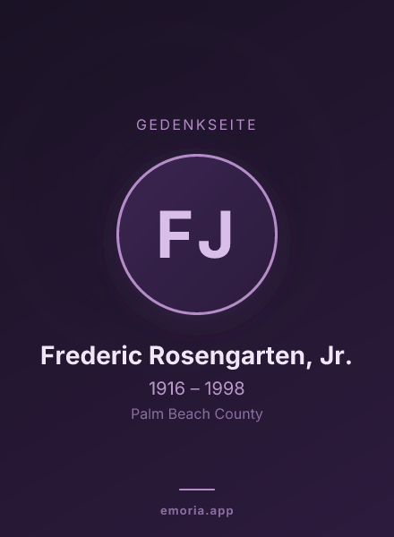 Gedenkportrait von Frederic Rosengarten, Jr.