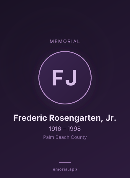 Memorial portrait of Frederic Rosengarten, Jr.