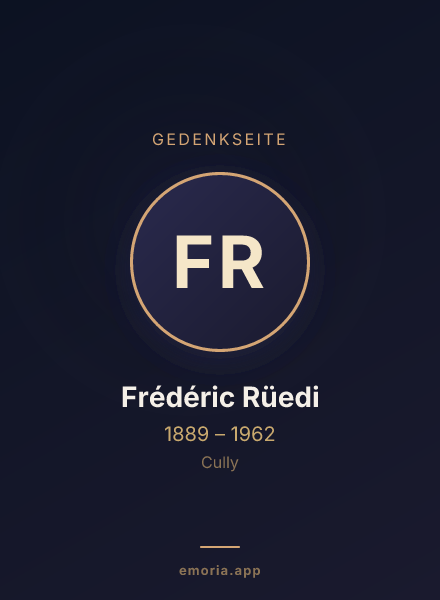 Gedenkportrait von Frédéric Rüedi