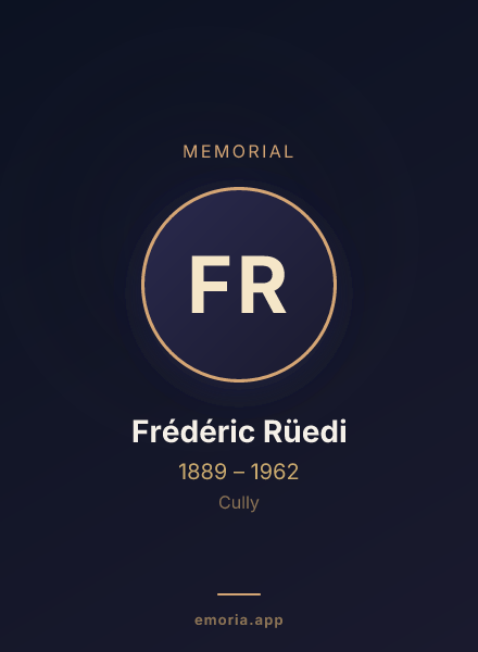Memorial portrait of Frédéric Rüedi