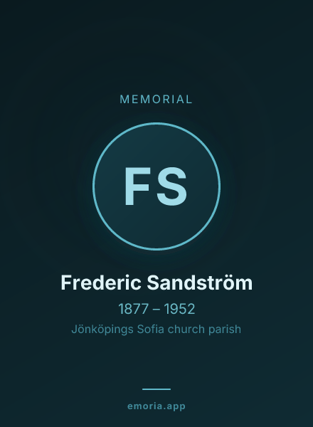 Memorial portrait of Frederic Sandström