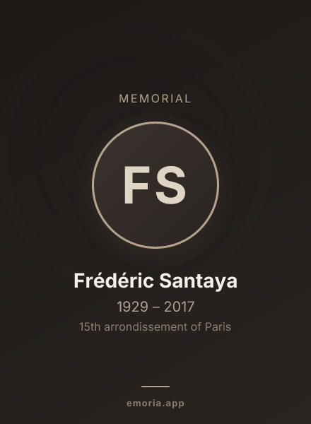 Memorial portrait of Frédéric Santaya
