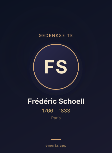 Gedenkportrait von Frédéric Schoell