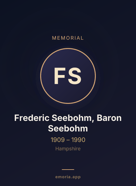 Memorial portrait of Frederic Seebohm, Baron Seebohm