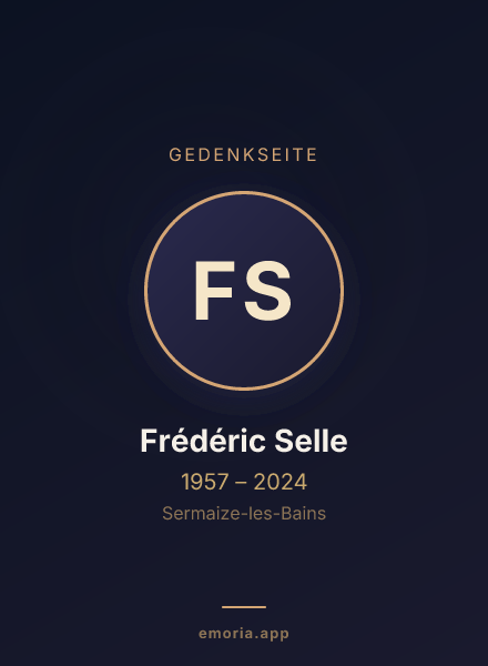 Gedenkportrait von Frédéric Selle