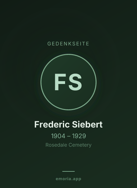 Gedenkportrait von Frederic Siebert