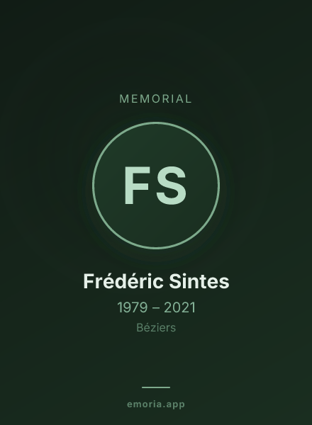 Memorial portrait of Frédéric Sintes