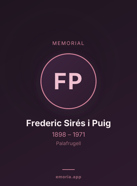 Memorial portrait of Frederic Sirés i Puig