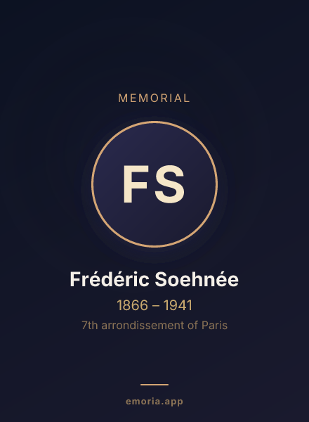 Memorial portrait of Frédéric Soehnée