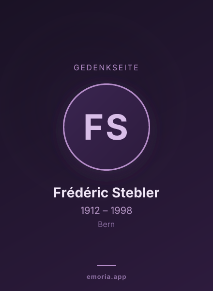 Gedenkportrait von Frédéric Stebler