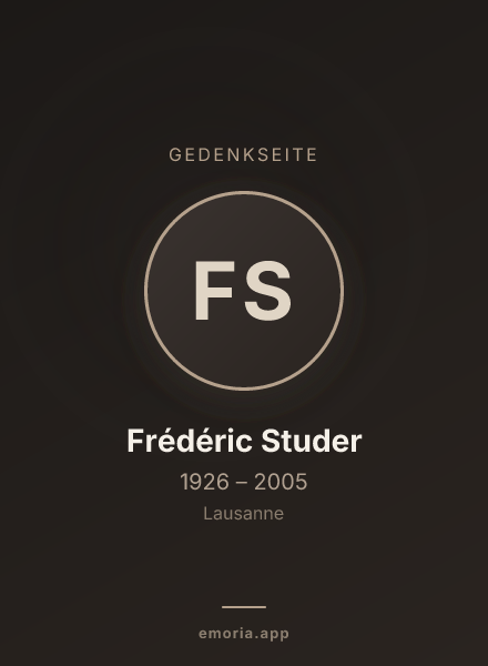 Gedenkportrait von Frédéric Studer