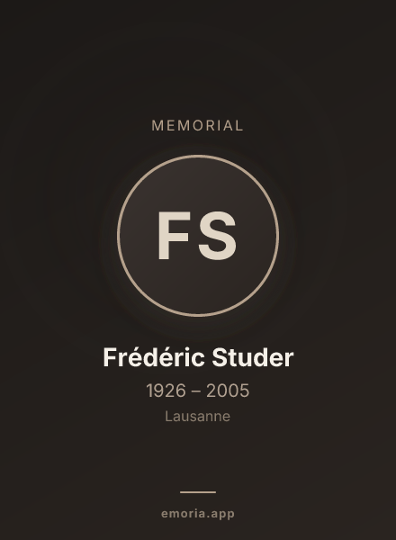 Memorial portrait of Frédéric Studer