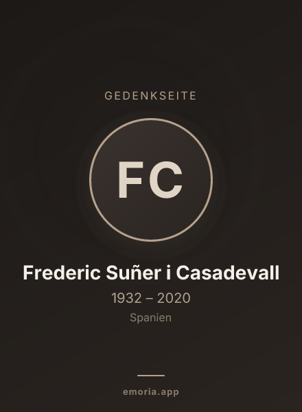 Gedenkportrait von Frederic Suñer i Casadevall