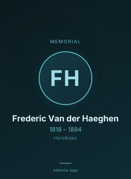 Memorial portrait of Frederic Van der Haeghen