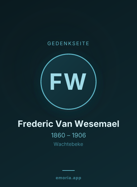 Gedenkportrait von Frederic Van Wesemael