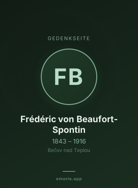 Gedenkportrait von Frédéric von Beaufort-Spontin
