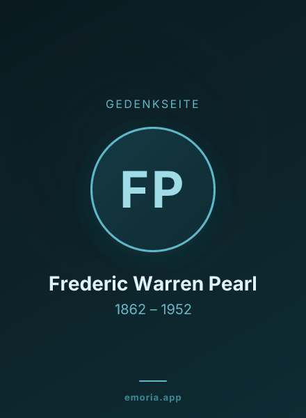 Gedenkportrait von Frederic Warren Pearl