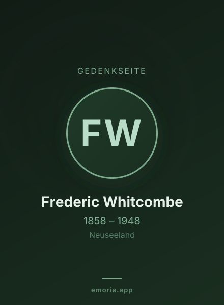Gedenkportrait von Frederic Whitcombe