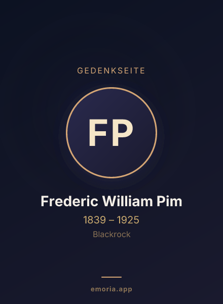 Gedenkportrait von Frederic William Pim