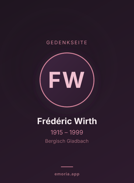 Gedenkportrait von Frédéric Wirth