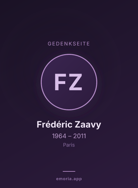 Gedenkportrait von Frédéric Zaavy