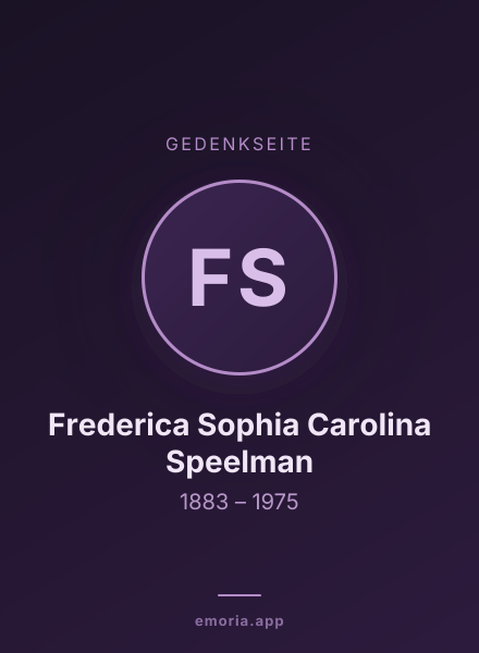 Gedenkportrait von Frederica Sophia Carolina Speelman