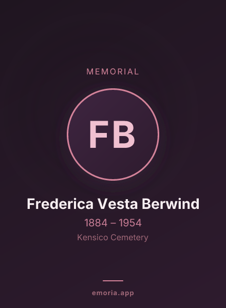 Memorial portrait of Frederica Vesta Berwind