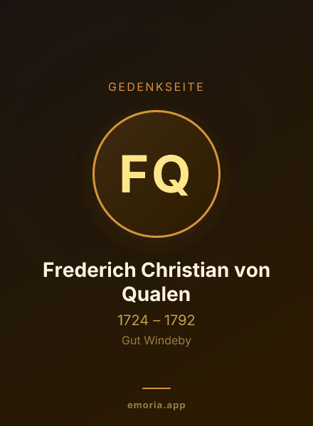 Gedenkportrait von Frederich Christian von Qualen