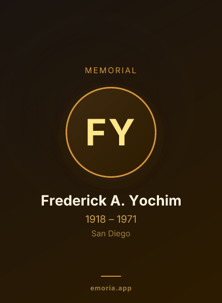 Memorial portrait of Frederick A. Yochim