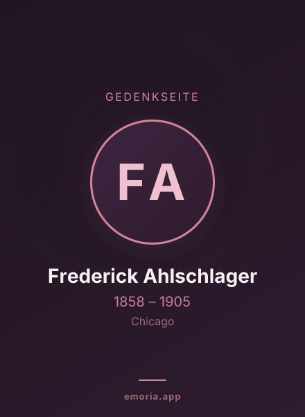 Gedenkportrait von Frederick Ahlschlager