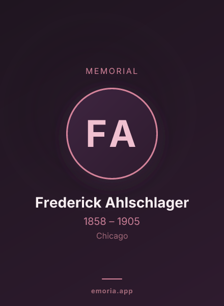Memorial portrait of Frederick Ahlschlager