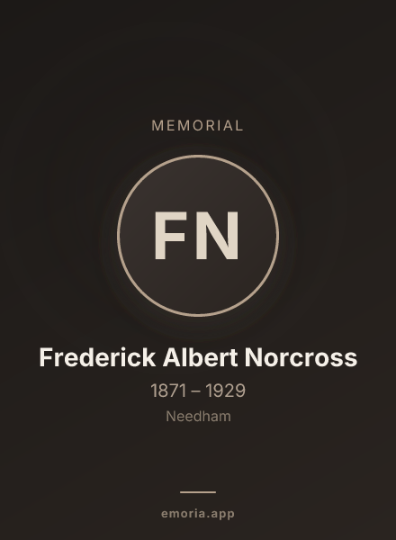 Memorial portrait of Frederick Albert Norcross