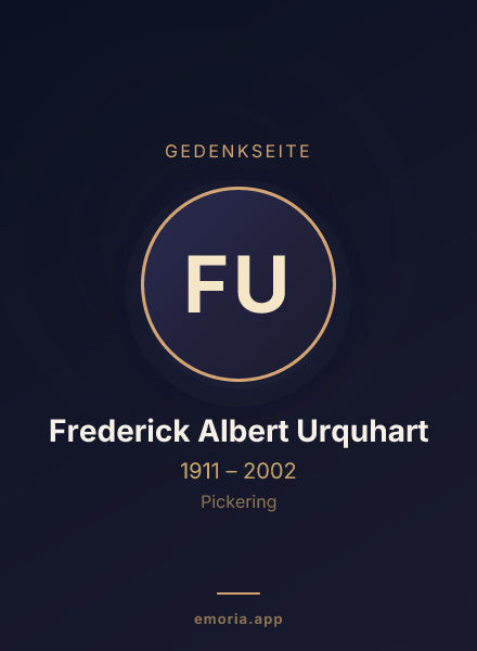 Gedenkportrait von Frederick Albert Urquhart