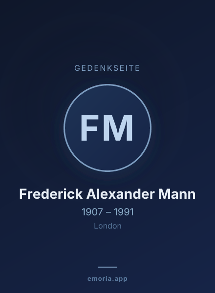 Gedenkportrait von Frederick Alexander Mann