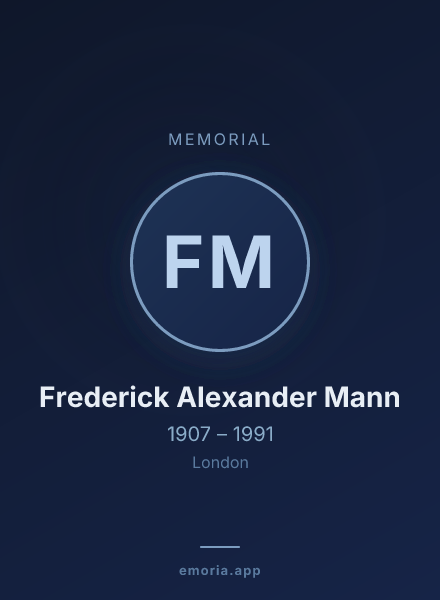 Memorial portrait of Frederick Alexander Mann