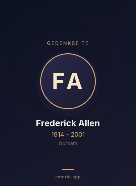Gedenkportrait von Frederick Allen