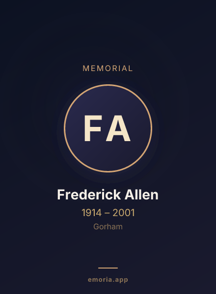 Memorial portrait of Frederick Allen
