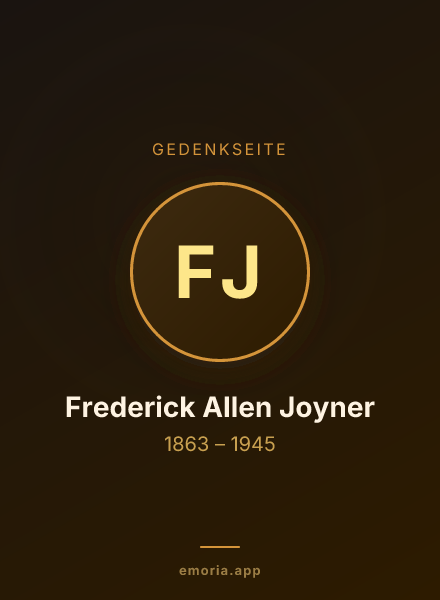 Gedenkportrait von Frederick Allen Joyner