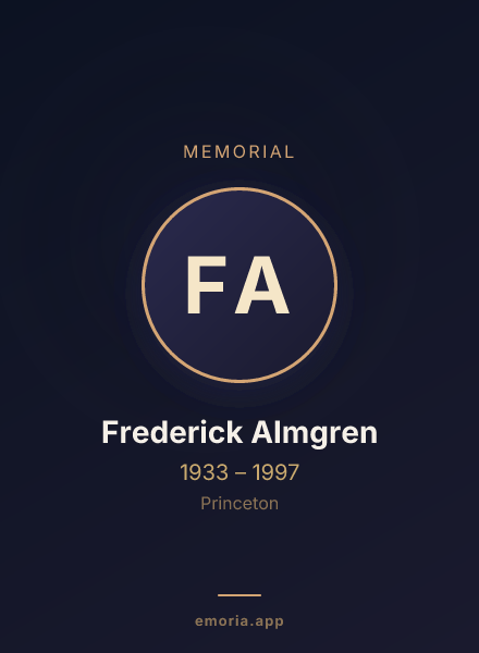 Memorial portrait of Frederick Almgren