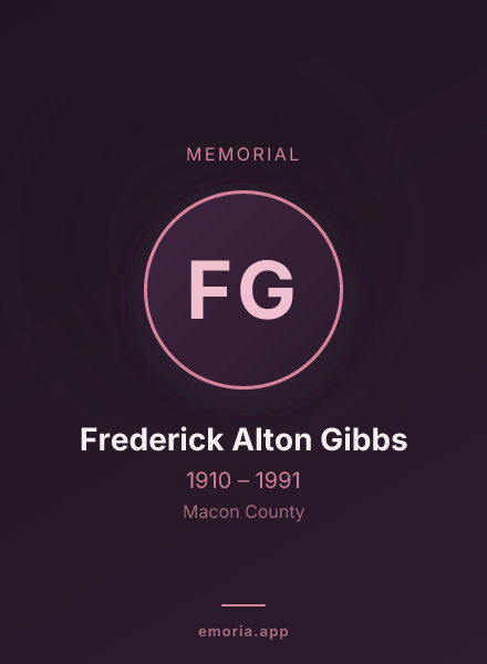 Memorial portrait of Frederick Alton Gibbs