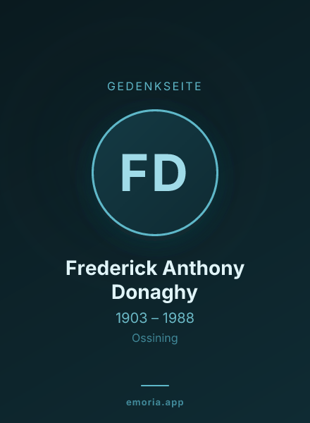 Gedenkportrait von Frederick Anthony Donaghy