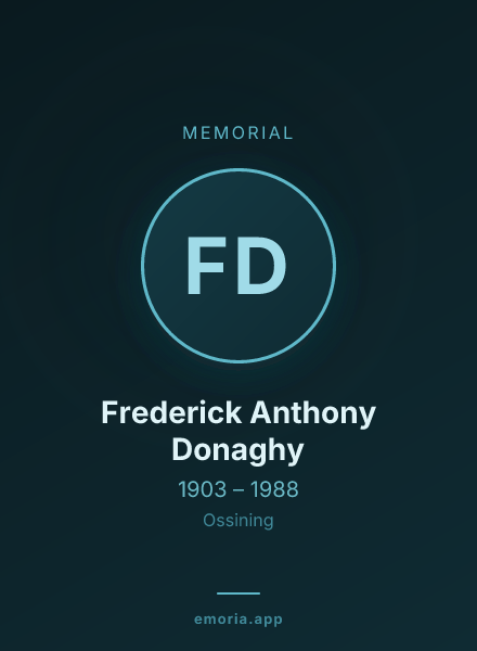 Memorial portrait of Frederick Anthony Donaghy