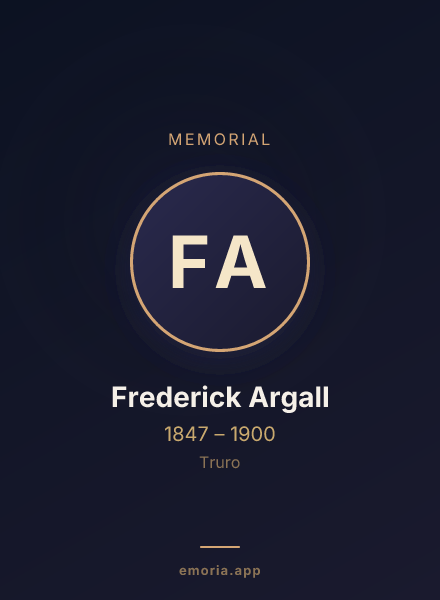 Memorial portrait of Frederick Argall