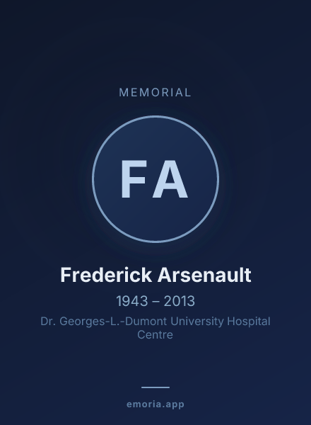 Memorial portrait of Frederick Arsenault