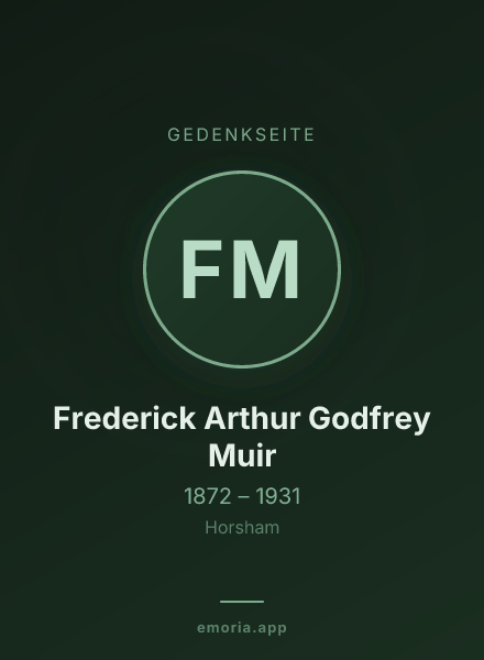 Gedenkportrait von Frederick Arthur Godfrey Muir