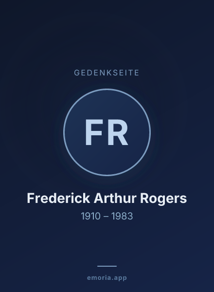 Gedenkportrait von Frederick Arthur Rogers