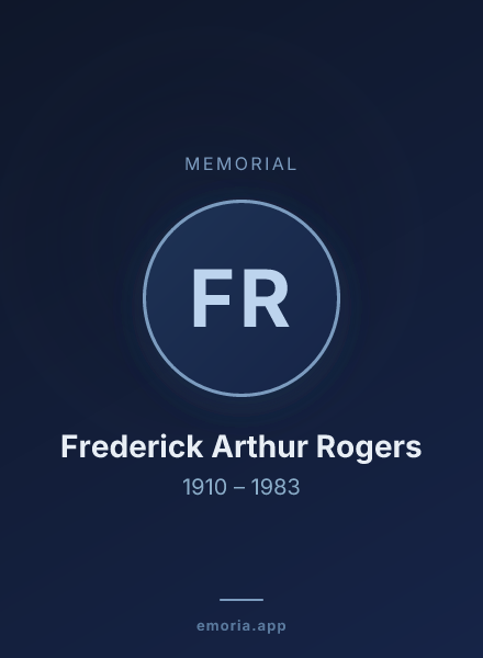 Memorial portrait of Frederick Arthur Rogers